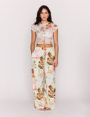 MINK PINK DOLCE MESH BABY TEE - VINTAGE POSTCARDS