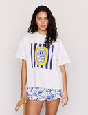 MINK PINK MARINA PRINTED TEE - WHITE/MULTI