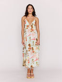 MINK PINK DOLCE DEEP PLUNGE MAXI DRESS - VINTAGE POSTCARDS