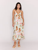 MINK PINK DOLCE DEEP PLUNGE MAXI DRESS - VINTAGE POSTCARDS