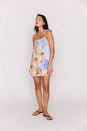 MINK PINK SUNSPELL KNOT STRAP MINI DRESS - WATERCOLOUR FLORAL