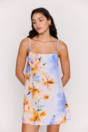 MINK PINK SUNSPELL KNOT STRAP MINI DRESS - WATERCOLOUR FLORAL
