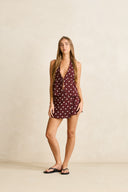 RHYTHM POLKA HALTER TOP - CAFE