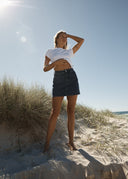 GEORGIA DENIM SKIRT - AUTHENTIC BLUE