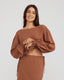 CHARLIE HOLIDAY BETHANY BLOUSE - BROWN