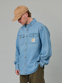 JUST ANOTHER FISHERMAN LOYALTY DENIM SHIRT - LIGHT BLUE