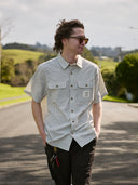 JUST ANOTHER FISHERMAN LOYALTY SS SHIRT - IVORY CHECK