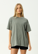 AFENDS GENESIS HEAVYWEIGHT RECYCLED BOXY TEE - WASHED SYCAMORE