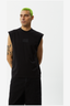 AFENDS LIMITS - GRAPHIC SLEEVELESS T-SHIRT - BLACK