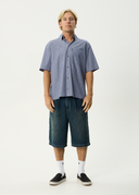AFENDS SHIPWRECK STRIPE SHORT SLEEVE SHIRT - MARLIN