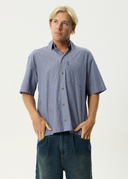 AFENDS SHIPWRECK STRIPE SHORT SLEEVE SHIRT - MARLIN