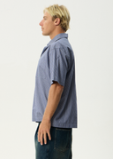 AFENDS SHIPWRECK STRIPE SHORT SLEEVE SHIRT - MARLIN