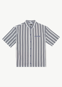 AFENDS LINED UP SHORT SLEEVE SHIRT - WHITE STRIPE