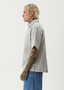 AFENDS DREW SEERSUCKER SHORT SLEEVE SHIRT - TAUPE CHECK