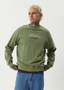 AFENDS EMBER CREW NECK - OIL GREEN