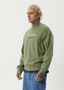 AFENDS EMBER CREW NECK - OIL GREEN