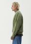 AFENDS EMBER CREW NECK - OIL GREEN