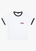 AFENDS DROP ZONE BOXY RINGER TEE - WHITE