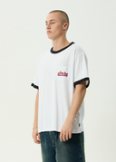 DROP ZONE BOXY RINGER TEE - WHITE