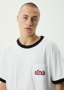 DROP ZONE BOXY RINGER TEE - WHITE