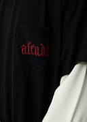 AFENDS DROP ZONE LAYERED WAFFLE BOXY TEE - BLACK