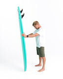 Teal like colour soft top surfboard soft board mick fanning