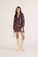 REGAL LONG SLEEVE MINI DRESS - CHINTZ
