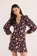REGAL LONG SLEEVE MINI DRESS - CHINTZ