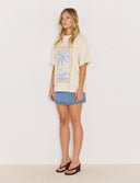 MINK PINK SIRENA OVERSIZE TEE - CREAM