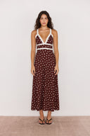 MINK PINK CEDAR CROSS-BACK DRESS - CHOC SPOT