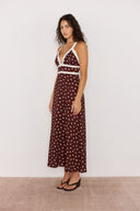 MINK PINK CEDAR CROSS-BACK DRESS - CHOC SPOT