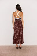 MINK PINK CEDAR CROSS-BACK DRESS - CHOC SPOT