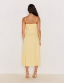 MINK PINK GIGI BIAS MIDI DRESS - BUTTER YELLOW
