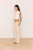 MINK PINK MARTINI BABY TEE - WHITE/RED