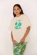MINK PINK CIAO RELAXED TEE - WHITE/GREEN