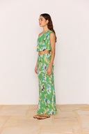MINK PINK ZOE BIAS MIDI SKIRT - GREEN FLORAL