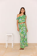 MINK PINK ZOE BIAS MIDI SKIRT - GREEN FLORAL