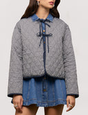 JOE REVERSIBLE QUILTED JACKET - NAVY / WHITE
