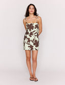 MINK PINK ESME MINI SKIRT - CHOCOLATE FLORAL