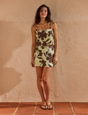 MINK PINK ESME TIE SHOULDER CAMI - CHOCOLATE FLORAL