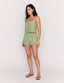 MINK PINK CAPRI TIE SHOULDER CAMI - GREEN STRIPE
