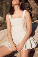 MINK PINK SABRINA BUBBLE MINI DRESS - SAGE GINGHAM