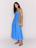 MINK PINK LIANA TIE DETAIL MIDI DRESS - JACARANDA BLUE
