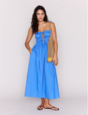 MINK PINK LIANA TIE DETAIL MIDI DRESS - JACARANDA BLUE