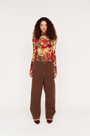 MINK PINK KIARA BARREL LEG DENIM - CHOCOLATE