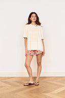 MINK PINK AMELIE CROCHET APPLIQUE TEE - CREAM