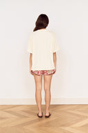 MINK PINK AMELIE CROCHET APPLIQUE TEE - CREAM