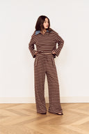 MINK PINK VESPER DRAWSTRING PANT - CHOCOLATE STRIPE