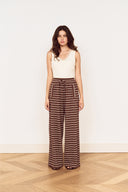MINK PINK VESPER DRAWSTRING PANT - CHOCOLATE STRIPE