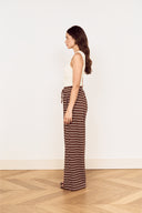 MINK PINK VESPER DRAWSTRING PANT - CHOCOLATE STRIPE